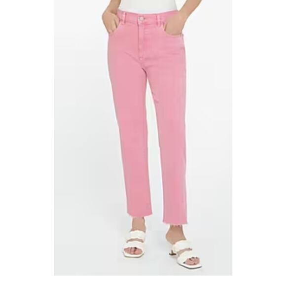 Dl1961 Pink Raw Edge Patti Straight Jean Size 27 - Picture 1 of 4